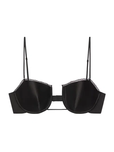 Givenchy Women's Cutaway Bra In Satin And Lace Top In Black