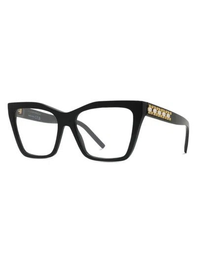 Givenchy Plumeties 55mm Rectangular Optical Glasses In Black