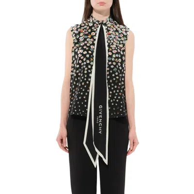 Givenchy Women's Daisies Sleeveless Shirts In Black/white