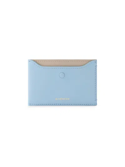 Givenchy Women's Day Card Holder In Grained Leather In Blue