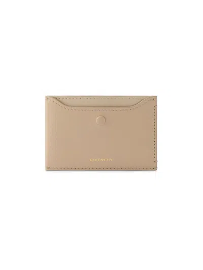 Givenchy Women's Day Card Holder In Grained Leather In Brown