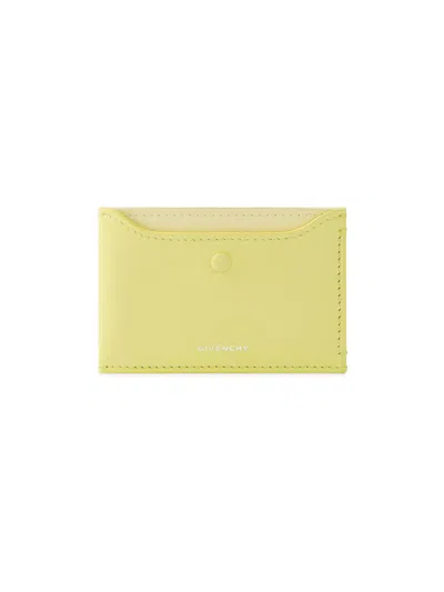 Givenchy Women's Day Card Holder In Grained Leather In Yellow