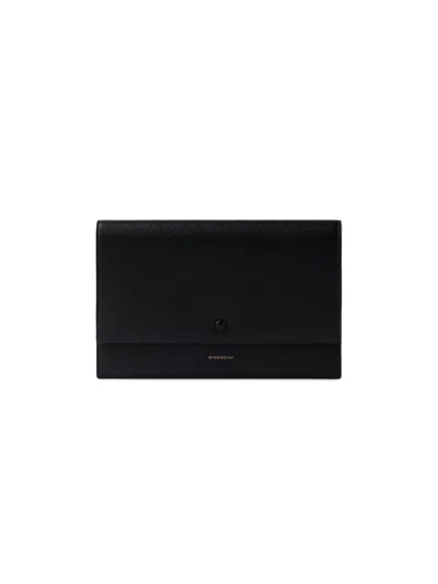Givenchy Women's Day Flat Pouch In Grained Leather In Black