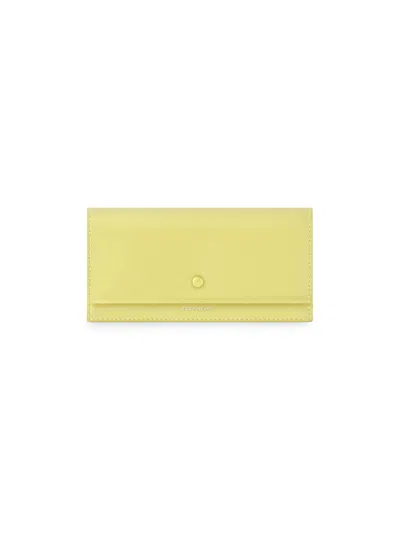 Givenchy Women's Day Long Wallet In Grained Leather In Yellow