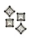 Givenchy Boucles D'oreilles Deconstructed Crystals À Cristaux In Gray