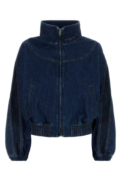 Givenchy Women's Denim Bomber Jacket In Blue