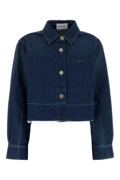 GIVENCHY GIVENCHY WOMEN'S DENIM BUTTON-UP SHIRT