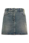 Givenchy Mini Skirt In Denim With Chain Details In Blue