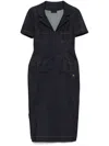 Givenchy Women Denim Pockets Midi Dress In Blue
