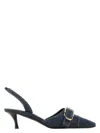 Givenchy Voyou Denim Buckle Slingback Pumps