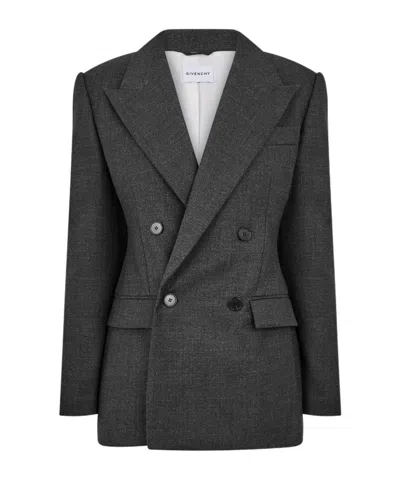 Givenchy Women's Double Breasted Wool Long Sleeve Blazer In Black