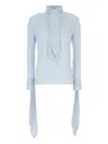 Givenchy Pastel Light Blue Silk Blouse In Multicolor