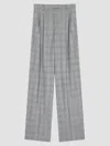 Givenchy Double Pleat Checked Pants In Wool In Gray