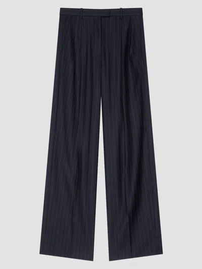 Givenchy Women's Double Pleat Striped Pants In Wool In Blue