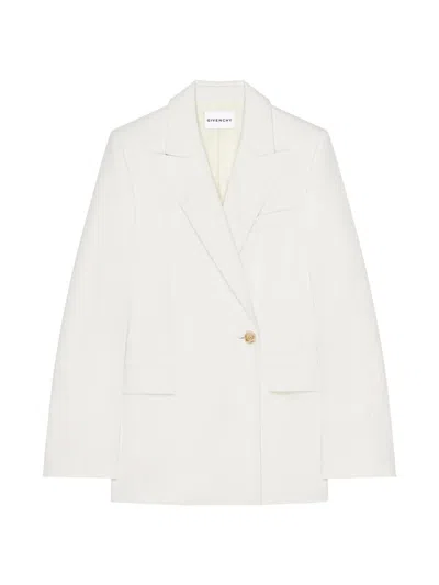 Givenchy Women's Double-breasted Cocoon Blazer In Wool And Mohair In White
