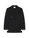 Givenchy Double-breasted Slashed Jacket In Wool And Mohair In Black