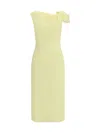 Givenchy Asymmetrical One Shoulder Knee-length Dress In Yellow