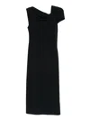 Givenchy Draped-detail One-shoulder Midi Dress In Black