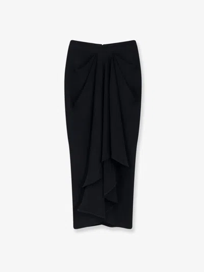 Givenchy Women Draped Midi Skirt In Black