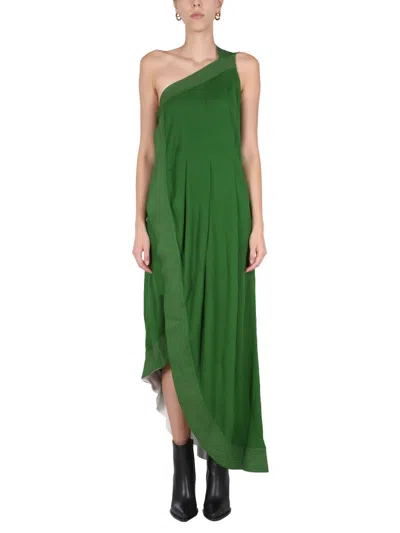 Givenchy Women Dress With Contrasting Stitching In Green
