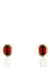 Givenchy Women Embellished Metal Sculptural Crystal Earrings In Red
