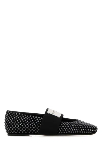 Givenchy Women Embellished Suede Ballerinas In Black