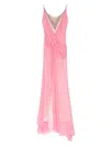 GIVENCHY WOMEN'S EVENING DRAPED DRESS IN SILK WITH CHAINS