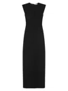 Givenchy Structured Wool Blend Crepe Evening Gown In Black