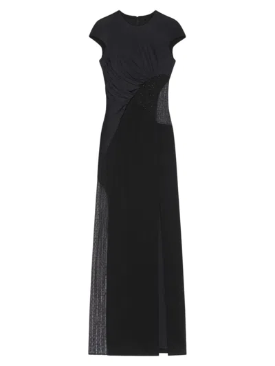 GIVENCHY WOMEN'S EVENING SATIN DRESS AND 4G LACE WITH RHINESTONES