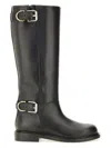 Givenchy Voyou Leather Buckle Tall Moto Boots In Black