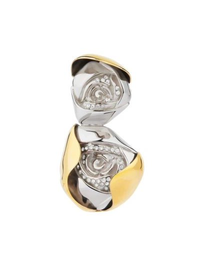 Givenchy Women's Flower Clip Earring In Metal With Crystals In Multicolor