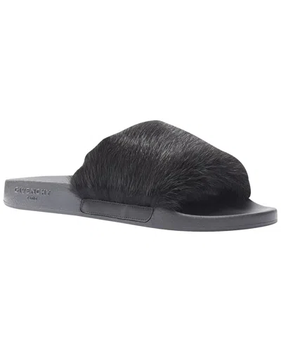 Pre-owned Givenchy Women's Fur Vison Mink Fur Pool Slide (authentic Pre-loved)