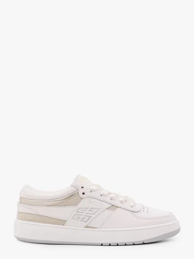 Givenchy Women G Move Leather And Suede Sneakers With 4g Detail In White