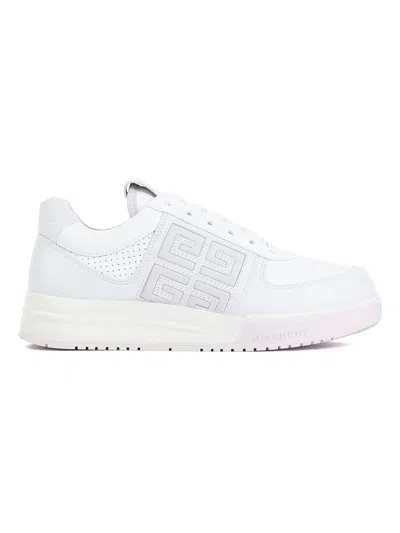 Givenchy Soft Lilac Calf Leather G4 Low Top Sneakers In White