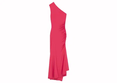 Pre-owned Givenchy Women's  Asymmetric Draped Crepe Jersey Dress In Raspberry