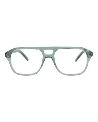 Pre-owned Givenchy Women's  Aviatorframe Acetate Optical Frames In Green Green Transparent (gv50035i/53/093)