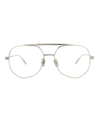 Pre-owned Givenchy Women's  Aviatorframe Metal Optical Frames In Palladium Palladium Transparent (gv50026u/56/0