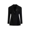 Givenchy Tricotine Wool Tuxedo Blazer In Black