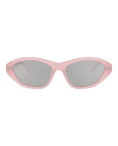 Pre-owned Givenchy Women's  Cat Eyeframe Acetate Sunglasses In Pink Pink Silver (gv40038i/55/72c)