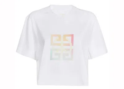 Pre-owned Givenchy Women's  Cropped Masculine T-shirt In White