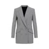 Givenchy Black And White Double Breast Wool Jacket In Black