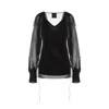 Givenchy Silk Shirt With V-neckline And Draped Lace-up Details In Black
