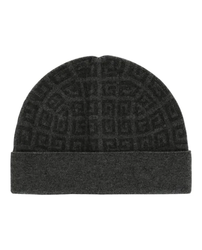 Pre-owned Givenchy Women's  Knit Double Face Beanie In Grey In Gray