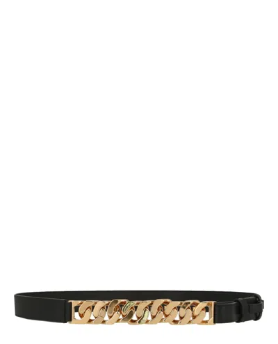Pre-owned Givenchy Women's  Leather Chain Belt In Black