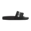 Givenchy Rubber Sole Open Toe Flat Sandals In Black