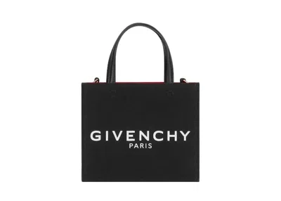 Pre-owned Givenchy Women's  Mini Gtote Shopping Bag In Canvas In Black