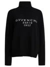 Givenchy Turtleneck Logo Wool-cashmere Sweater In Black