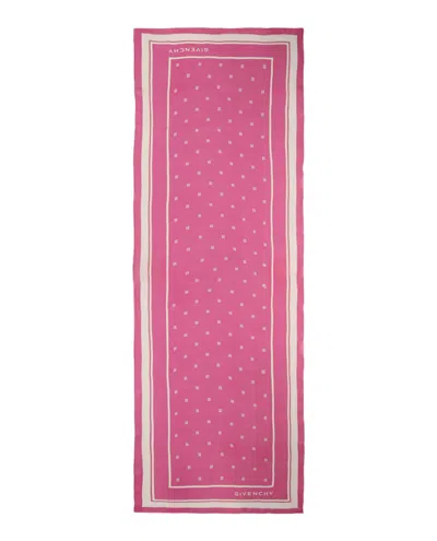 Pre-owned Givenchy Women's  Plumetis Oblong Scarf In Pink Ivory