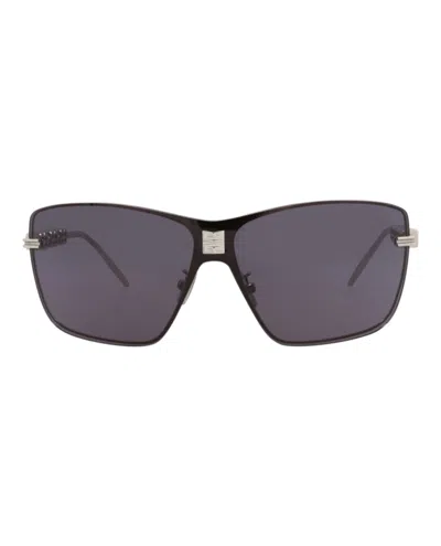 Pre-owned Givenchy Women's  Shieldframe Acetate Sunglasses Palladium Palladium Smoke (gv4 52u In Palladium Pall