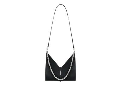 Pre-owned Givenchy Women's  Small Cut Out Bag In Box Leather With Chain In Black